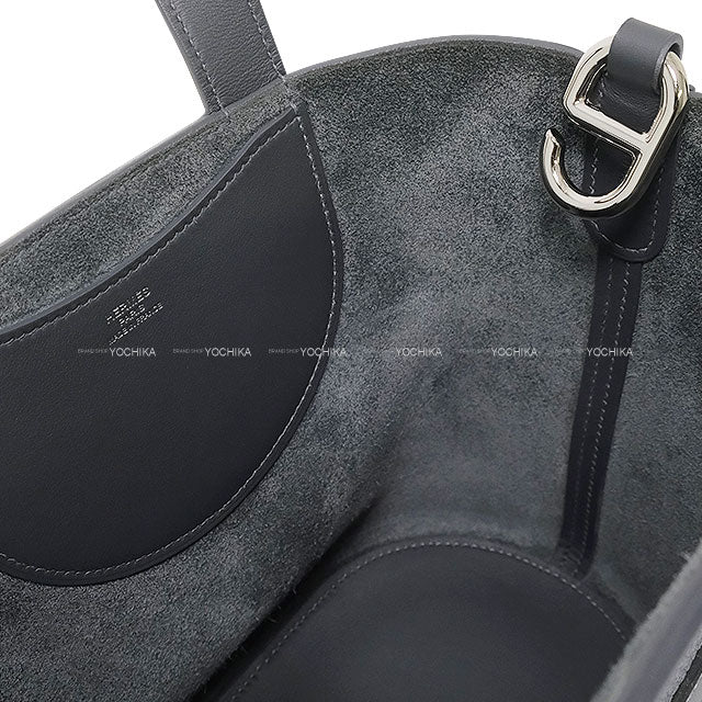 HERMES Handbag In the Loop 18 Ardoise Taurillon Clemence/Veau Swift Silver HW Stamp W[EXCELLENT][Authentic]