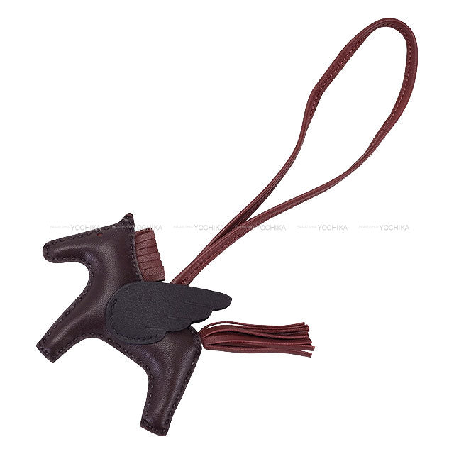 [Pre-loved] HERMES bag charm Rodeo Pegasus PM Rouge Sellier/Noir (Black)/Rouge H Agneau Milo/Veau Swift Stamp B[LIKE NEW][Authentic]