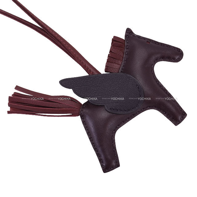 [Pre-loved] HERMES bag charm Rodeo Pegasus PM Rouge Sellier/Noir (Black)/Rouge H Agneau Milo/Veau Swift Stamp B[LIKE NEW][Authentic]