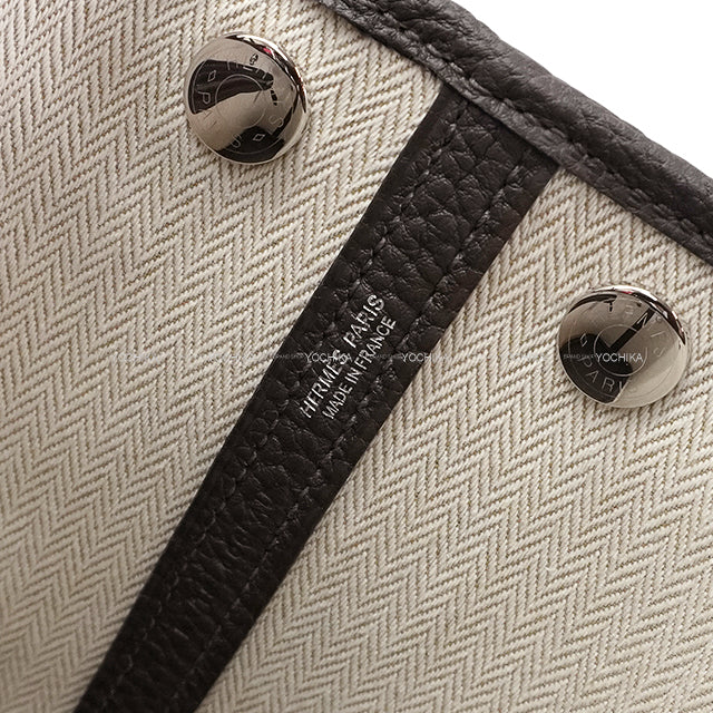 HERMES Handbag Neo Garden Party 23 Ebene Veau Negonda Silver HW Stamp K[BRAND NEW][Authentic]