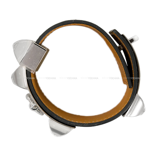 HERMES bracelet COLLIER DE CHIEN #T2 Noir (Black) Chevre Chamkila Silver HW Stamp K[BRAND NEW][Authentic]