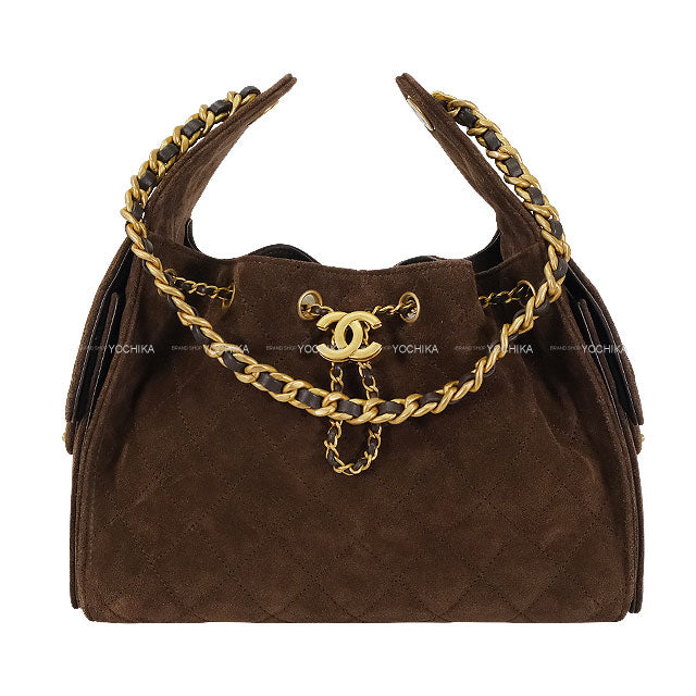 2025AW CHANEL Handbag CHANEL25 Small Brown Suede/Calfskin Antique Gold HW AS5293[EXCELLENT][Authentic]