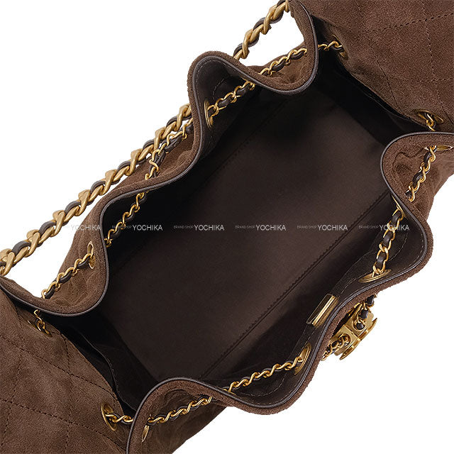 2025AW CHANEL Handbag CHANEL25 Small Brown Suede/Calfskin Antique Gold HW AS5293[EXCELLENT][Authentic]