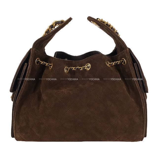 2025AW CHANEL Handbag CHANEL25 Small Brown Suede/Calfskin Antique Gold HW AS5293[EXCELLENT][Authentic]