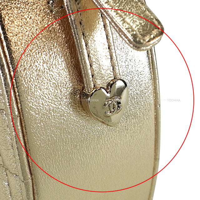 CHANEL Shoulder bag Heart Shape Matelasse COCO mark Flap Large Chain Gold Metallic Lambskin Champagne Gold HW AS5764[BRAND NEW][Authentic]