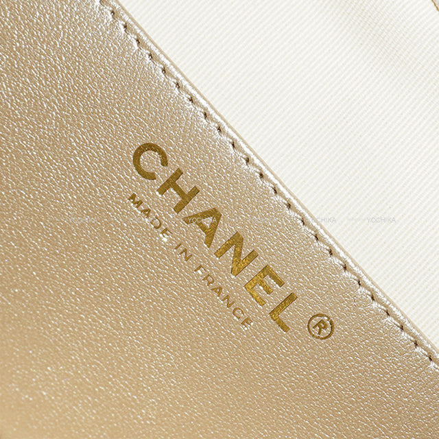 CHANEL Shoulder bag Heart Shape Matelasse COCO mark Flap Large Chain Gold Metallic Lambskin Champagne Gold HW AS5764[BRAND NEW][Authentic]