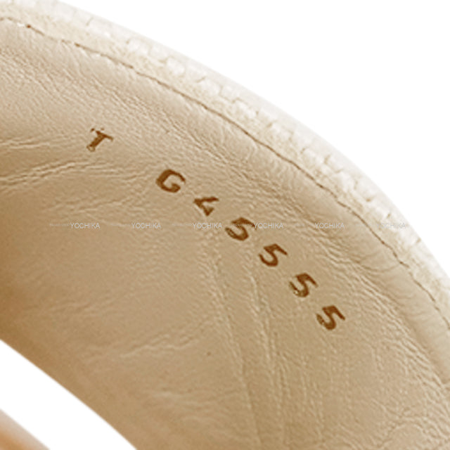 2024SS CHANEL sandals COCO mark Wedge Sole Ivory Canvas Suede #38C G45555[EXCELLENT][Authentic]