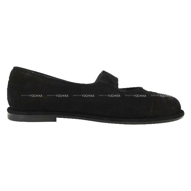 2025AW CHANEL ballet shoes(flat shoes) COCO mark Merry Jane Flat Shoes Noir (Black) Shearing #37.5C Champagne Gold HW G46759[EXCELLENT][Authentic]