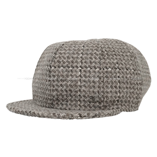 2024-25AW CHANEL Casquette Hat Tweed Grey Wool/Cotton Silver HW AAA224[EXCELLENT][Authentic]
