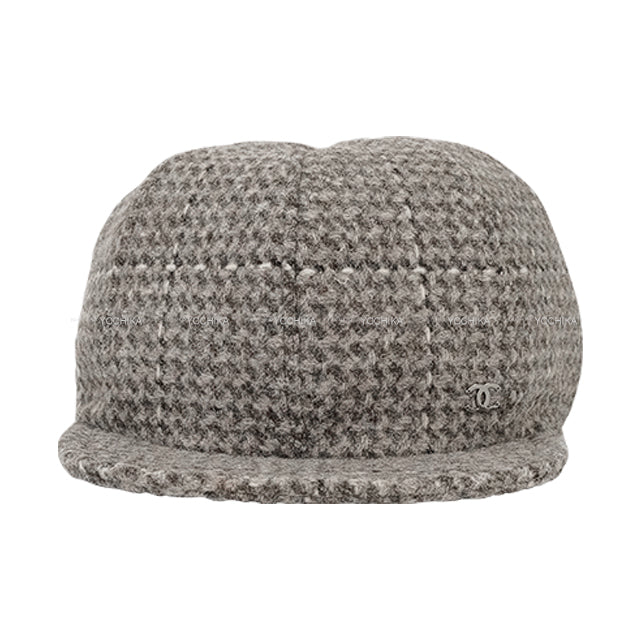 2024-25AW CHANEL Casquette Hat Tweed Grey Wool/Cotton Silver HW AAA224[EXCELLENT][Authentic]