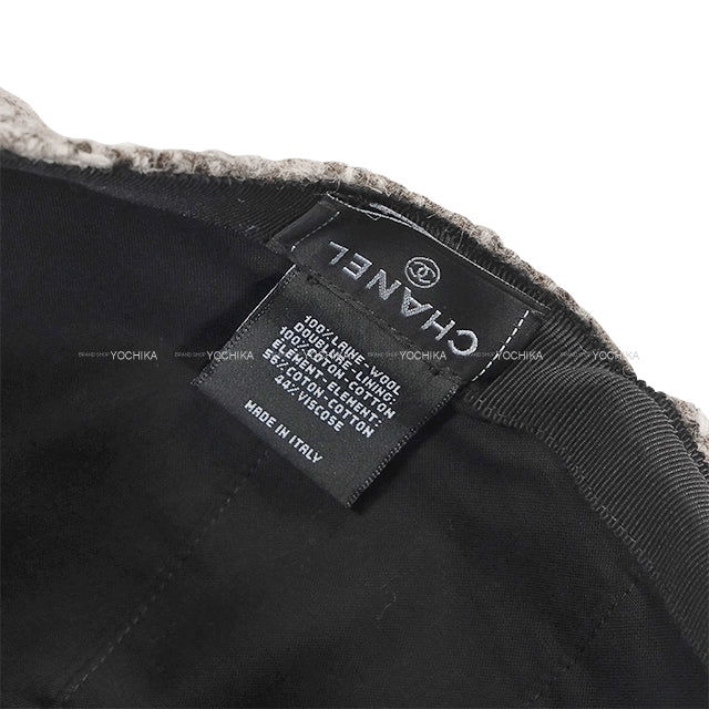 2024-25AW CHANEL Casquette Hat Tweed Grey Wool/Cotton Silver HW AAA224[EXCELLENT][Authentic]