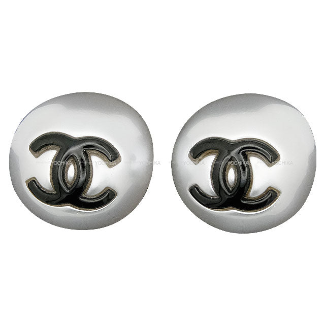 2025SS CHANEL pierced earring COCO mark Pearl Blanc (White)/Noir (Black) Metal Resin ABF364[EXCELLENT][Authentic]