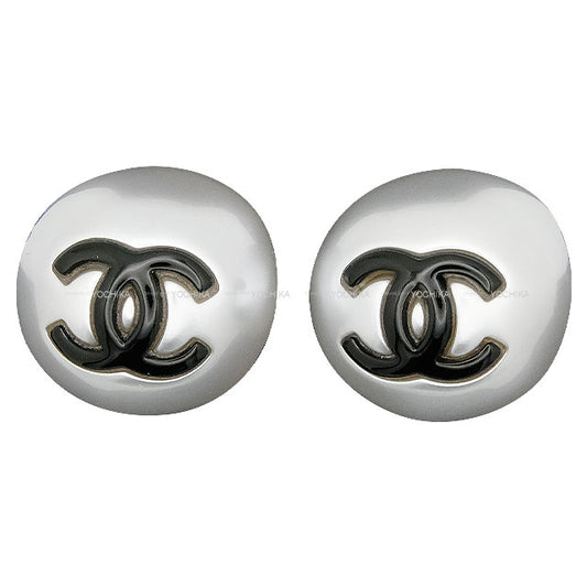 2025SS CHANEL pierced earring COCO mark Pearl Blanc (White)/Noir (Black) Metal Resin ABF364[EXCELLENT][Authentic]