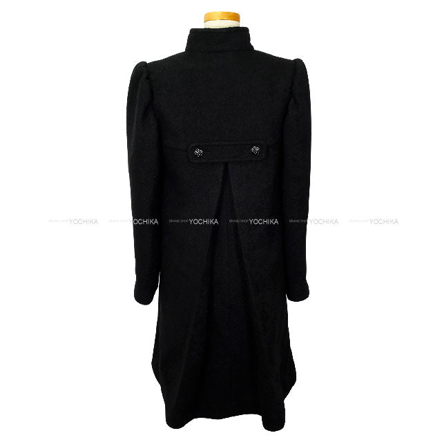 CHANEL Stainless collar coat Stand Collar Matelasse COCO button Power Shoulder Noir (Black) Wool/Nylon/Silk #34 P80548V[EXCELLENT][Authentic]