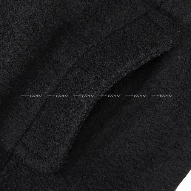 CHANEL Stainless collar coat Stand Collar Matelasse COCO button Power Shoulder Noir (Black) Wool/Nylon/Silk #34 P80548V[EXCELLENT][Authentic]