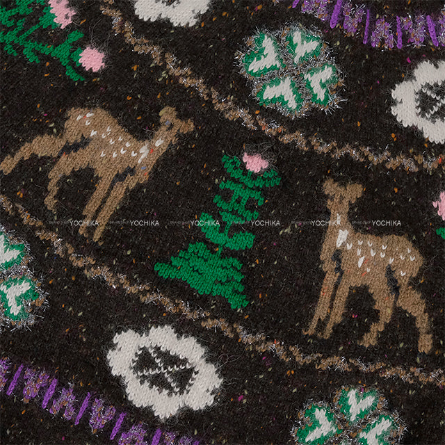 2025-26 COCO NEIGE Collection CHANEL Cardigan Long Sleeve Reindeer Clover Tweed Brown Cashmere #34 P79712[BRAND NEW][Authentic]
