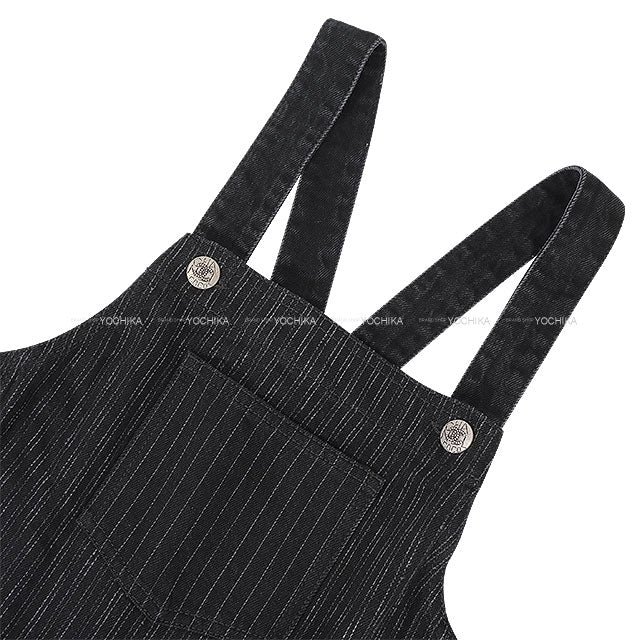 CHANEL Pants Denim COCO Button Noir (Black) Cotton #36 P71933[EXCELLENT][Authentic]