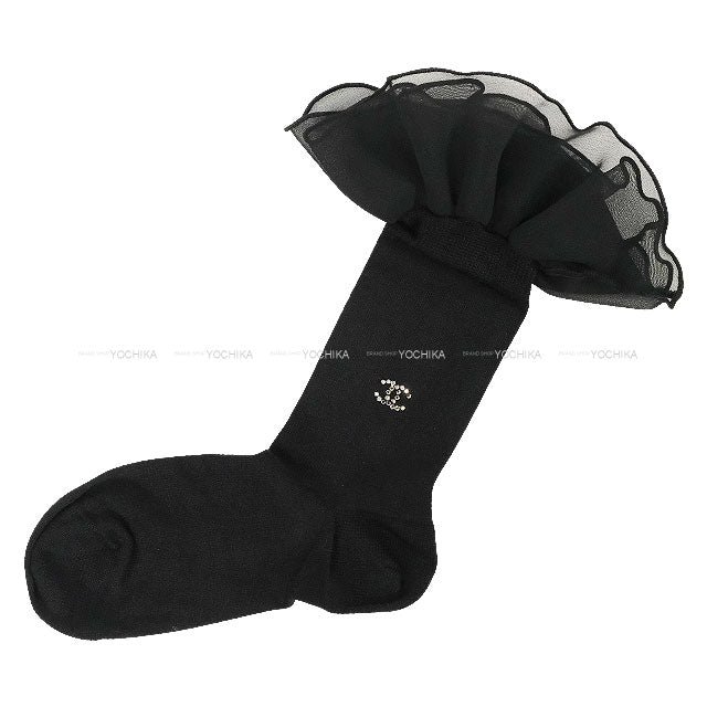 2025-26AW CHANEL Socks COCO Mark Rhinestone Noir (Black) Silk/Cotton AAB559[BRAND NEW][Authentic]