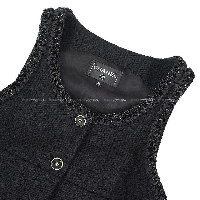 New 2025-26AW CHANEL dress Midi COCO Button Noir (Black) Wool /Polyamide #34 P80424[BRAND NEW][Authentic]