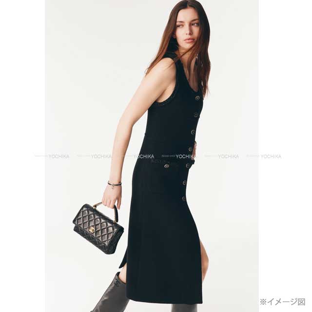 2025-26AW CHANEL dress Midi COCO Button Tweed one piece Noir (Black) Wool /Polyamide #34 P80424[BRAND NEW][Authentic]