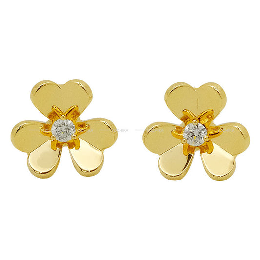 Van Cleef & Arpels pierced earring Frivole Mini Yellow Gold K18YG/Diamond 0.1ct VCARPJMN00[EXCELLENT][Authentic]