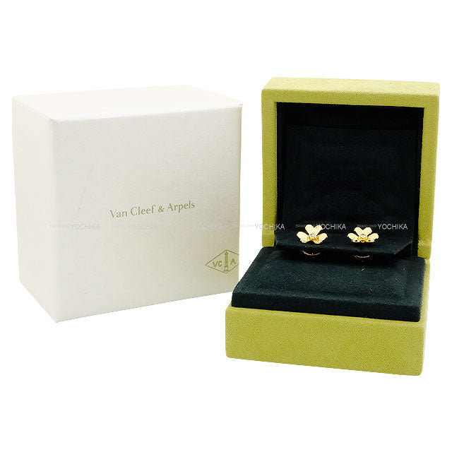 Van Cleef & Arpels pierced earring Frivole Mini Yellow Gold K18YG/Diamond 0.1ct VCARPJMN00[EXCELLENT][Authentic]