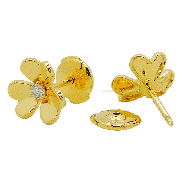 Van Cleef & Arpels pierced earring Frivole MiniYellow Gold K18YG/Diamond 0.1ct VCARPJMN00[EXCELLENT][Authentic]