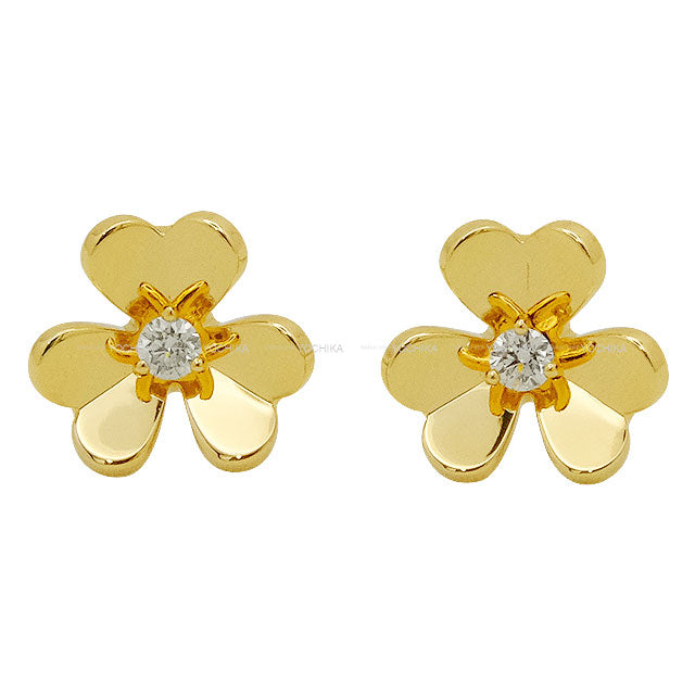 Van Cleef & Arpels pierced earring Frivole Mini Yellow Gold K18YG/Diamond 0.1ct VCARPJMN00[EXCELLENT][Authentic]