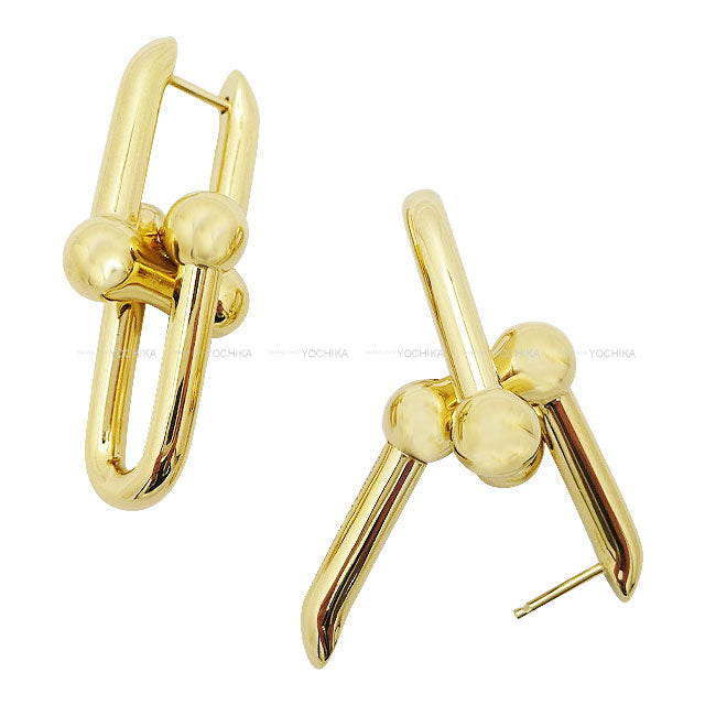 TIFFANY&Co. pierced earring Hardware Large Link Gold K18YG 68533643[EXCELLENT][Authentic]