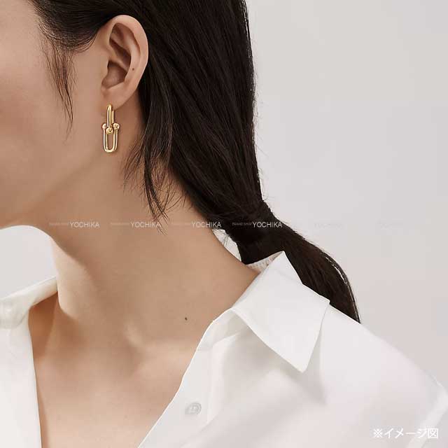 TIFFANY&Co. pierced earring Hardware Large Link Gold K18YG 68533643[EXCELLENT][Authentic]