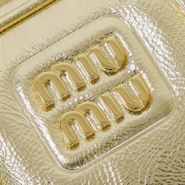 Miu Miu Handbag Arcadie leather bag 2way Regular Gold Sheepskin Champagne Gold HW 5BB142[BRAND NEW][Authentic]