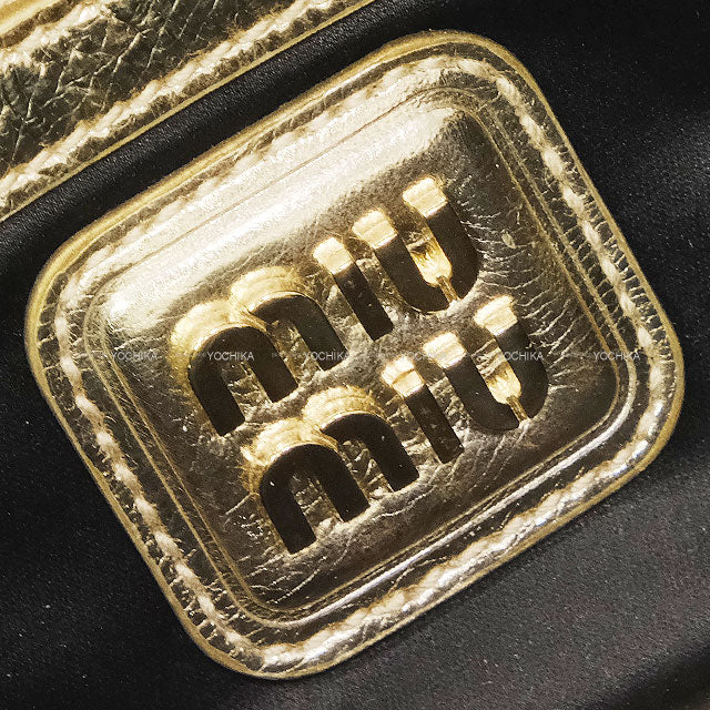 Miu Miu Handbag Arcadie leather bag 2way Regular Gold Sheepskin Champagne Gold HW 5BB142[BRAND NEW][Authentic]