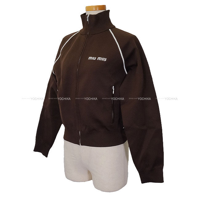 Miu Miu Tops Technical Yarn Sweat Brown Recycled polyamide #36 MMF889[BRAND NEW][Authentic]
