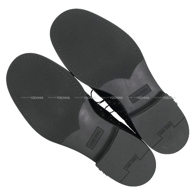 Miu Miu dress shoes Miu Miu×Church's Ladies Oxford Brogue Shoes Noir (Black) Leather #37.5 5E038E055[EXCELLENT][Authentic]