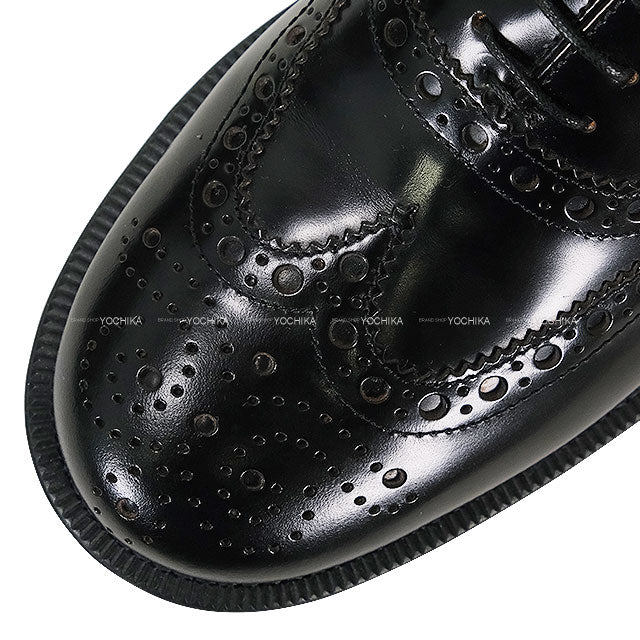 Miu Miu dress shoes Miu Miu×Church's Ladies Oxford Brogue Shoes Noir (Black) Leather #37.5 5E038E055[EXCELLENT][Authentic]