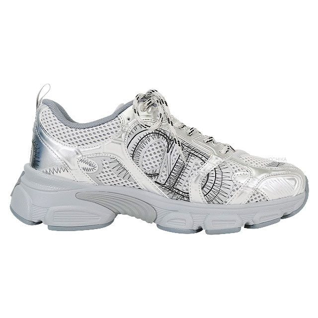 Dior sneakers Mesh Laminate Leather Effect Panel Silver Technical Fabric/Cotton #37.5 KCK414TRL_S59K[EXCELLENT][Authentic]