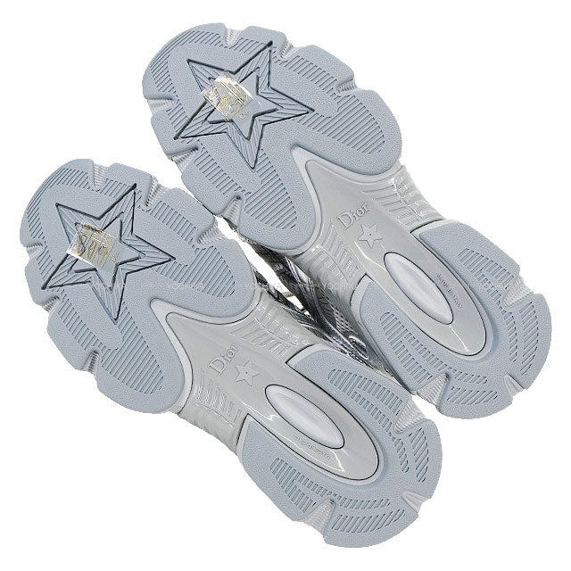 Dior sneakers Mesh Laminate Leather Effect Panel Silver Technical Fabric/Cotton #37.5 KCK414TRL_S59K[EXCELLENT][Authentic]