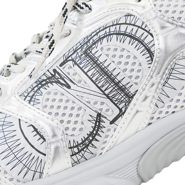 Dior sneakers Mesh Laminate Leather Effect Panel Silver Technical Fabric/Cotton #37.5 KCK414TRL_S59K[EXCELLENT][Authentic]