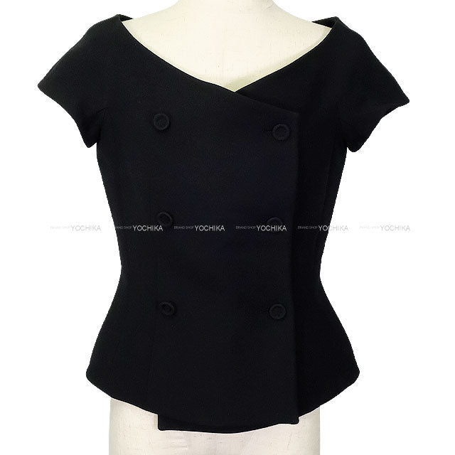 Dior Ladies Off Shoulder W Breast Jacket Noir (Black) Wool #38 841V30A1166[EXCELLENT][Authentic]