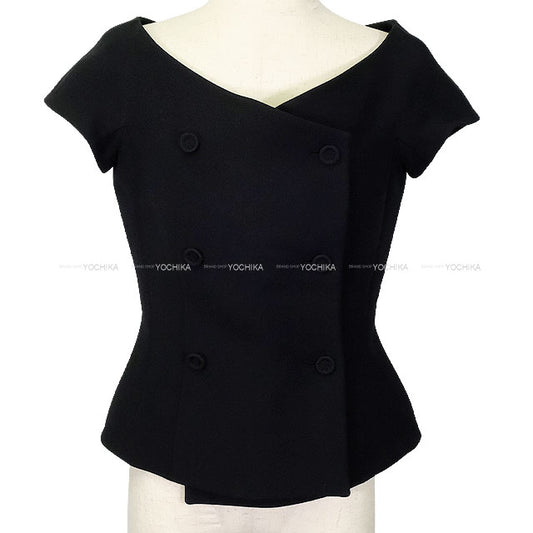 Dior Ladies Off Shoulder W Breast Jacket Noir (Black) Wool #38 841V30A1166[EXCELLENT][Authentic]