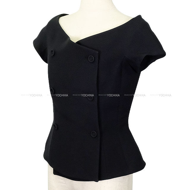Dior Ladies Off Shoulder W Breast Jacket Noir (Black) Wool #38 841V30A1166[EXCELLENT][Authentic]