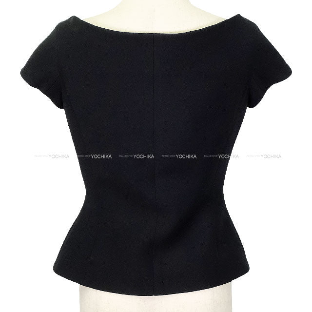 Dior Ladies Off Shoulder W Breast Jacket Noir (Black) Wool #38 841V30A1166[EXCELLENT][Authentic]