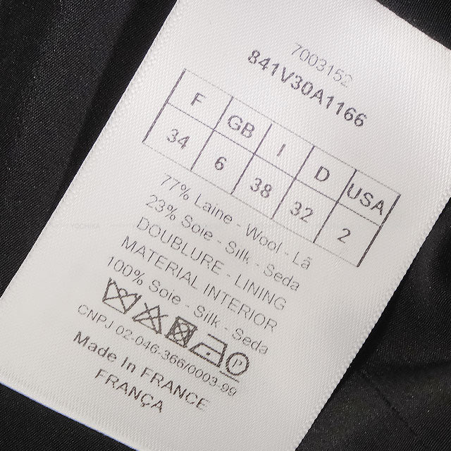 Dior Ladies Off Shoulder W Breast Jacket Noir (Black) Wool #38 841V30A1166[EXCELLENT][Authentic]