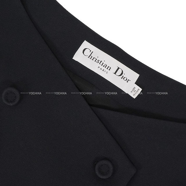 Dior Ladies Off Shoulder W Breast Jacket Noir (Black) Wool #38 841V30A1166[EXCELLENT][Authentic]