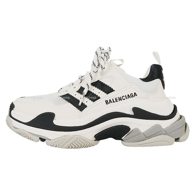BALENCIAGA sneakers BALENCIAGA×Adidas Triple S Noir (Black)/Blanc (White)/Grey Mesh/Fake Leather #38 710020[BRAND NEW][Authentic]