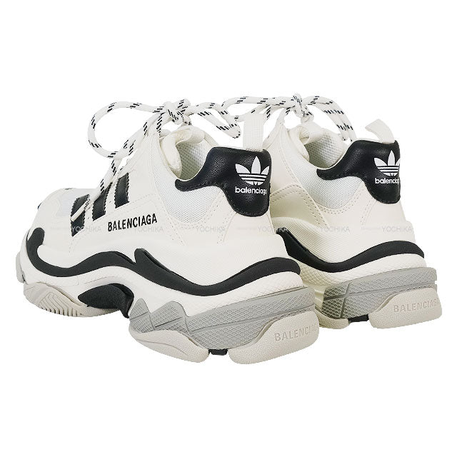 BALENCIAGA sneakers BALENCIAGA×Adidas Triple S Noir (Black)/Blanc (White)/Grey Mesh/Fake Leather #38 710020[BRAND NEW][Authentic]