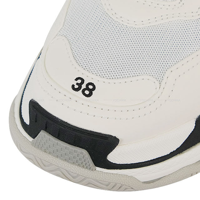 BALENCIAGA sneakers BALENCIAGA×Adidas Triple S Noir (Black)/Blanc (White)/Grey Mesh/Fake Leather #38 710020[BRAND NEW][Authentic]