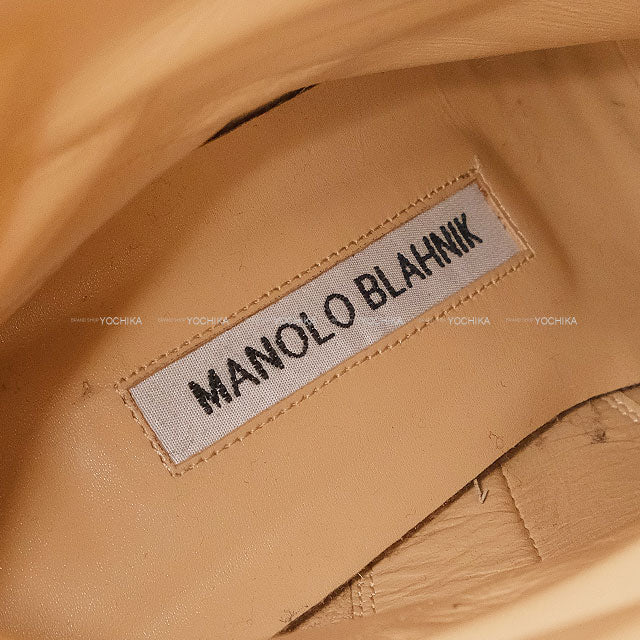 [Pre-loved] MANOLO BLAHNIK boots Ladies Long Noir (Black) Leather #38[LIKE NEW][Authentic]