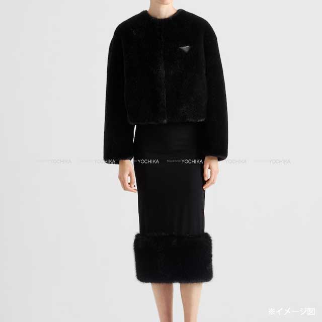 PRADA Plainly colored jacket Ladies Aspen Noir (Black) Polyester #36 PZV008_12DH_F002_S_231[BRAND NEW][Authentic]