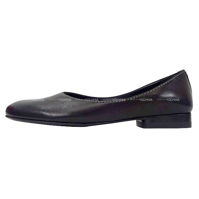 HERMES ballet shoes(flat shoes) Riz Noir (Black) Nappa Leather #37[BRAND NEW][Authentic]